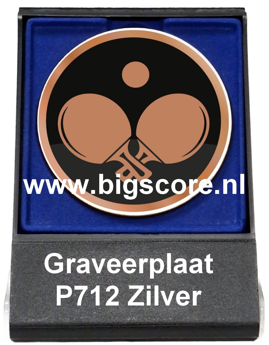 Tafeltennis Acryl in medailledoosje Blauw-Zwart G/Z/B